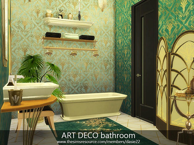 Sims 4 ART DECO bathroom by dasie2 at TSR