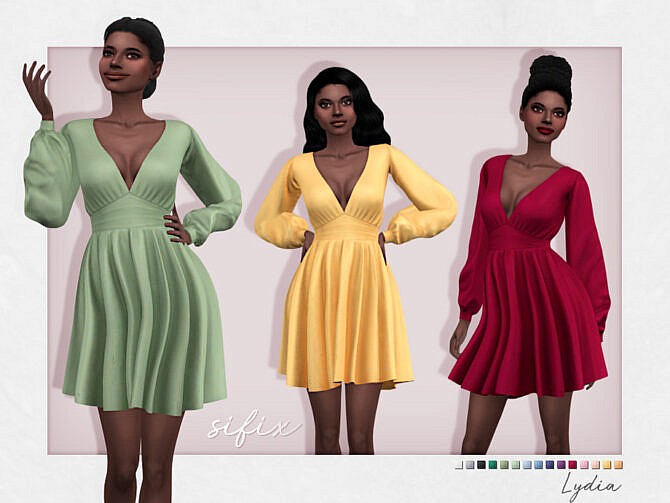 Sims 4 Lydia Dress by Sifix at TSR