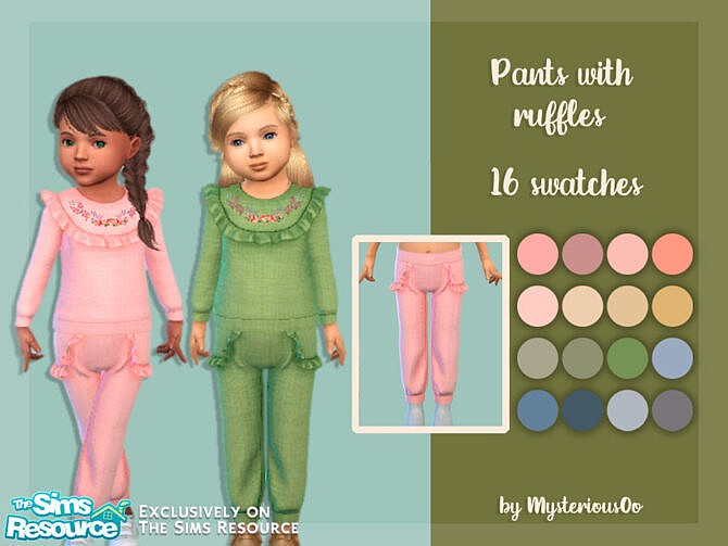 Sims 4 Pants with ruffles by MysteriousOo at TSR
