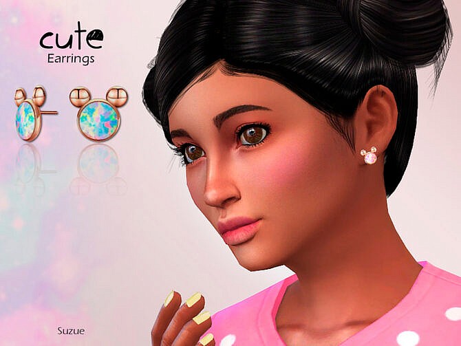 Sims 4 Cute Child Earrings by Suzue at TSR