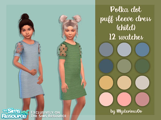 Polka Dot Puff Sleeve Dress By Mysteriousoo