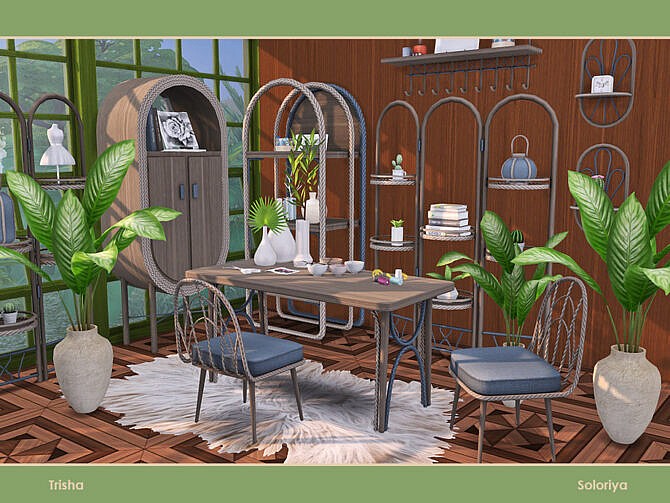 Sims 4 Trisha furniture set for home offices by soloriya at TSR