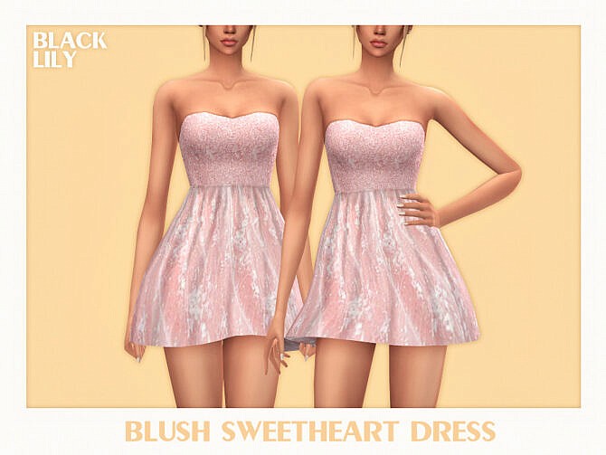 Sims 4 Blush Sweetheart Dress by Black Lily at TSR