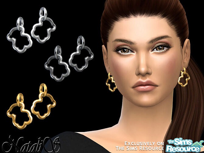 Sims 4 Teddy bear earrings by NataliS at TSR