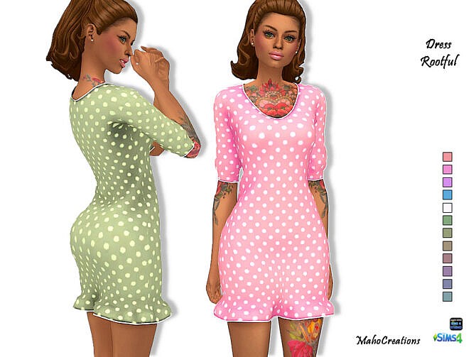 Sims 4 Dress Rootful by MahoCreations at TSR