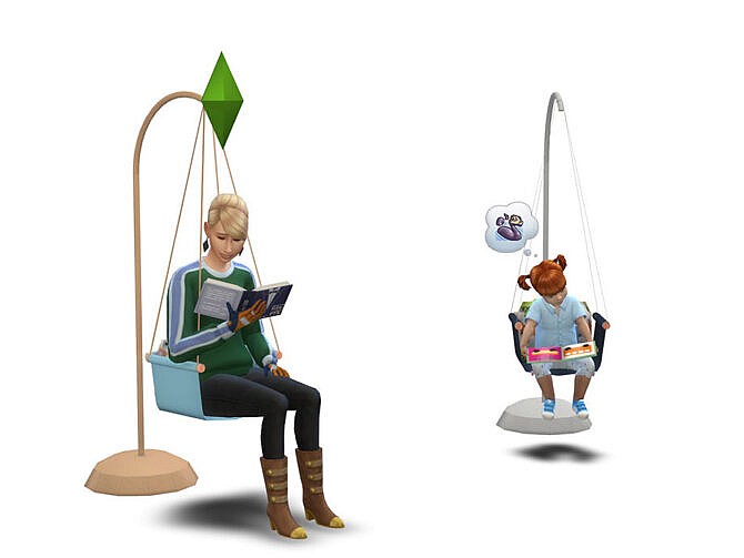 Sims 4 Functional Toddler Swing Chair by PandaSamaCC at TSR