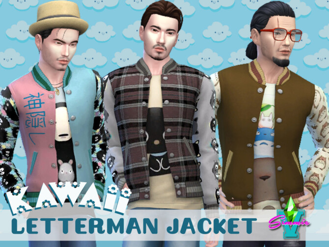 Sims 4 Kawaii Letterman Jacket by SimmieV at TSR