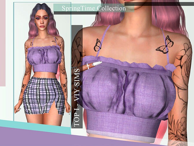 Sims 4 SpringTime Collection Top I by Viy Sims at TSR