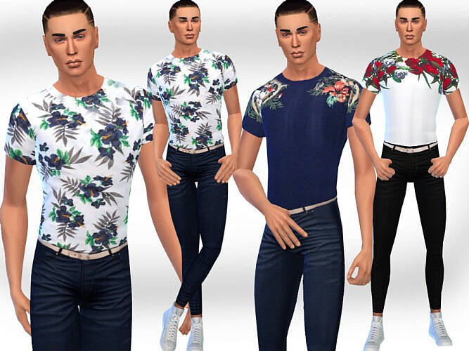 Men Spring Floral Tops By Saliwa