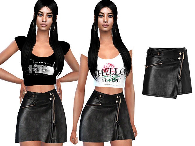 Sims 4 Female Leather Skirt by Saliwa at TSR