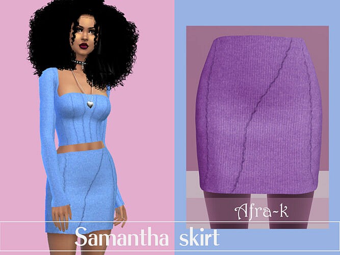 Samantha Exposed Seams Skirt By Akaysims