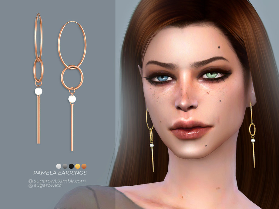 Pamela earrings by sugar owl at TSR » Sims 4 Updates