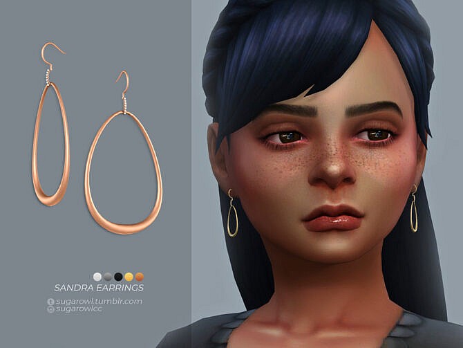 Sims 4 Sandra earrings Kids version by sugar owl at TSR