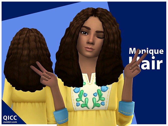 Sims 4 Monique Hair by qicc at TSR