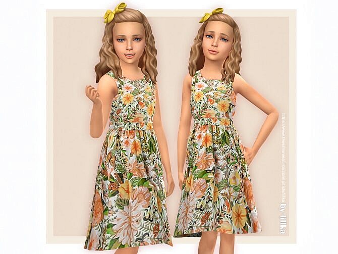 Sims 4 Thea Dress for Girls by lillka at TSR