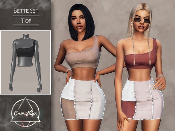 Sims 4 Bette Set (Top) by CAMUFLAJE at TSR