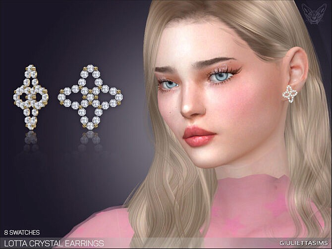 Sims 4 Lotta Crystal Earrings by feyona at TSR