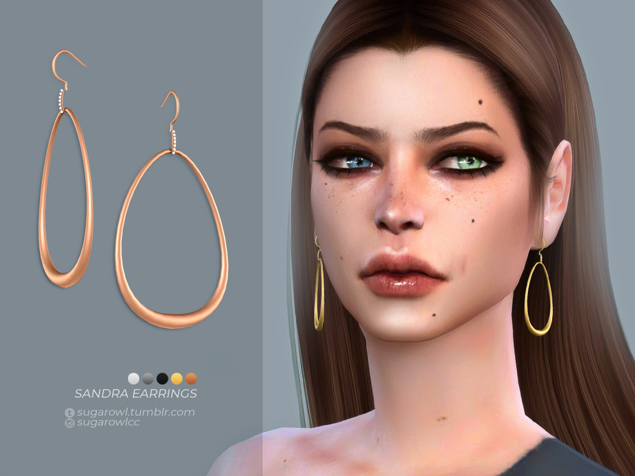 Sandra earrings by sugar owl at TSR » Sims 4 Updates