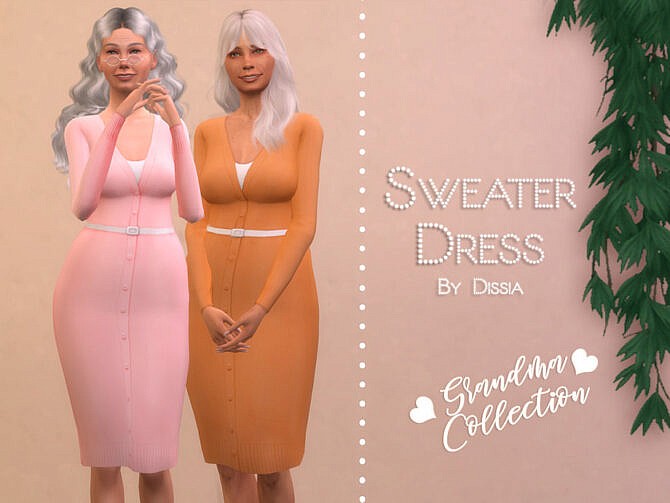 Sims 4 Sweater Dress by Dissia at TSR