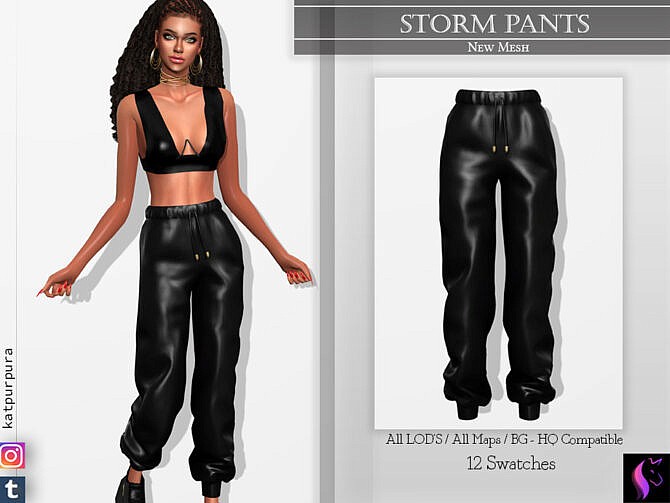 Sims 4 Storm Pants by KaTPurpura at TSR