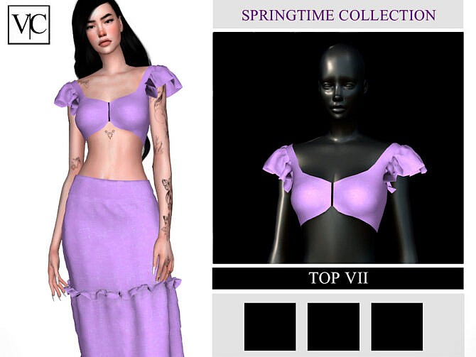 Sims 4 SpringTime Collection Top VII by Viy Sims at TSR