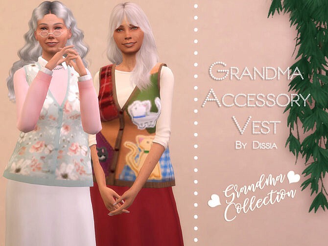 Sims 4 Grandma Accessory Vest by Dissia at TSR
