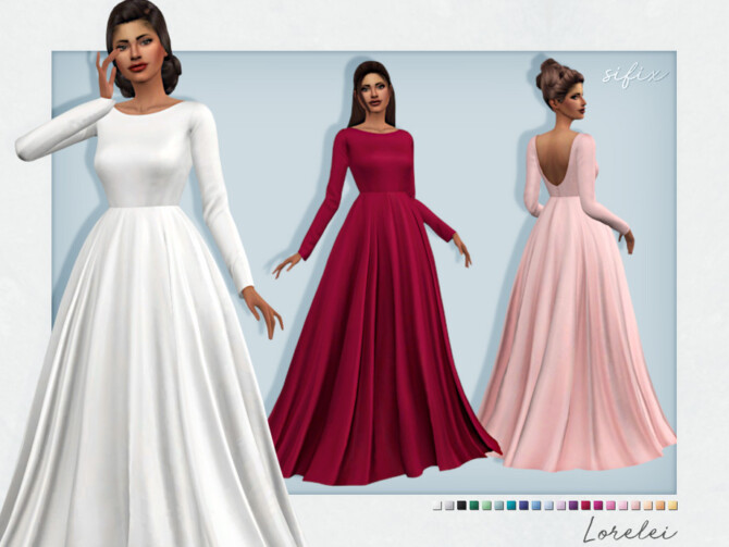 Sims 4 Lorelei Formal Dress by Sifix at TSR