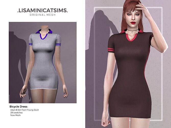 Sims 4 LMCS Bicycle Dress by Lisaminicatsims at TSR