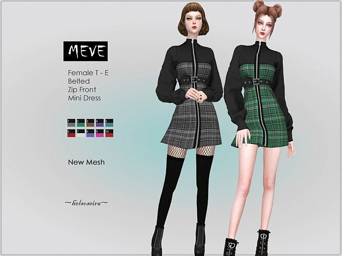 Meve Belted Dress By Helsoseira