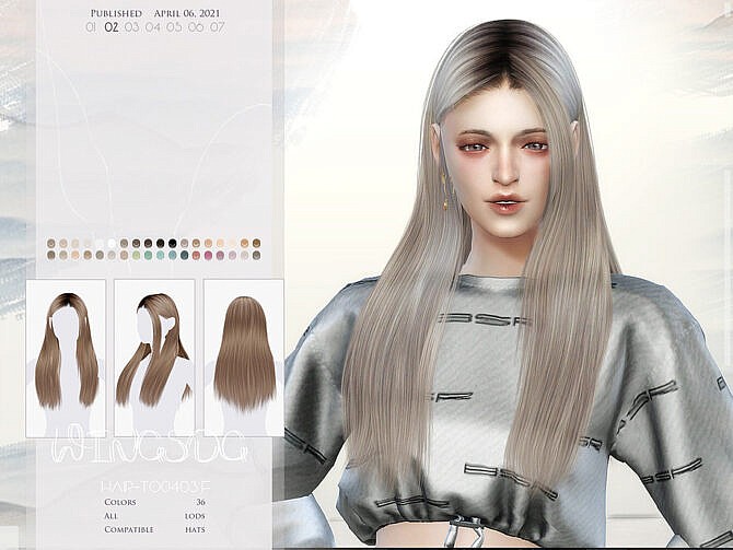 Sims 4 WINGS TO0403 hair by wingssims at TSR