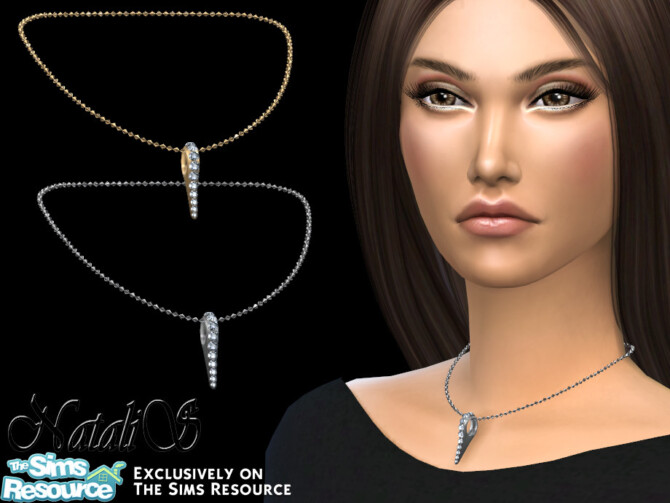 Sims 4 Needle necklace short by NataliS at TSR