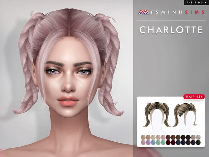 Sims 4 Charlotte Hair 146 by TsminhSims at TSR