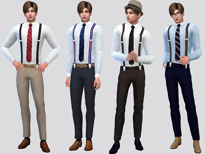 Leone Suspender Shirt by McLayneSims at TSR » Sims 4 Updates