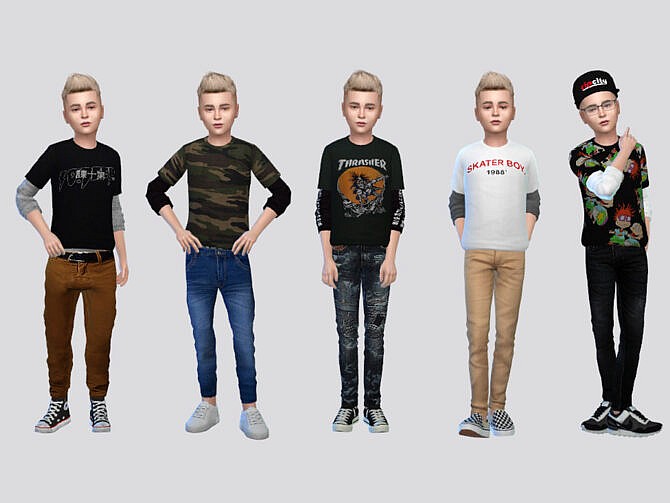 Sims 4 Board Shirt Boys by McLayneSims at TSR