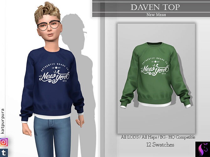 Sims 4 Daven Top by KaTPurpura at TSR