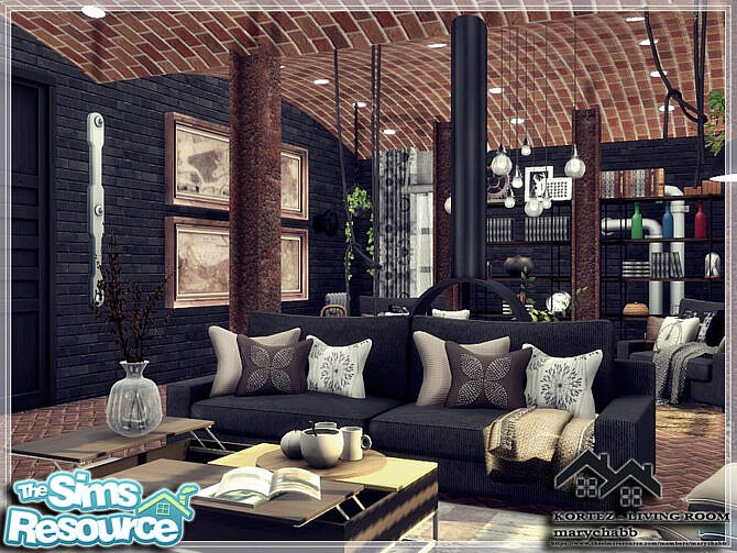 Sims 4 KORTEZ Living Room by marychabb at TSR