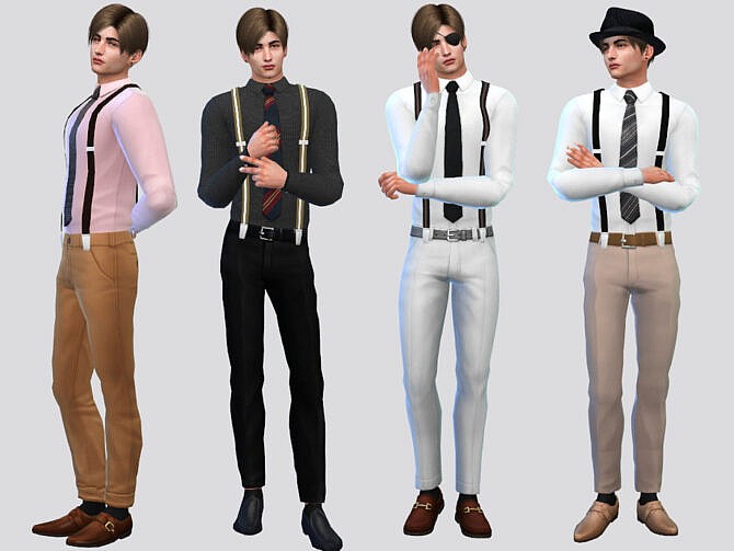 Sims 4 Leone Suspender Shirt by McLayneSims at TSR