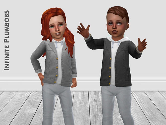 IP Toddler Denim Jacket Hoodie by InfinitePlumbobs at TSR » Sims 4 Updates