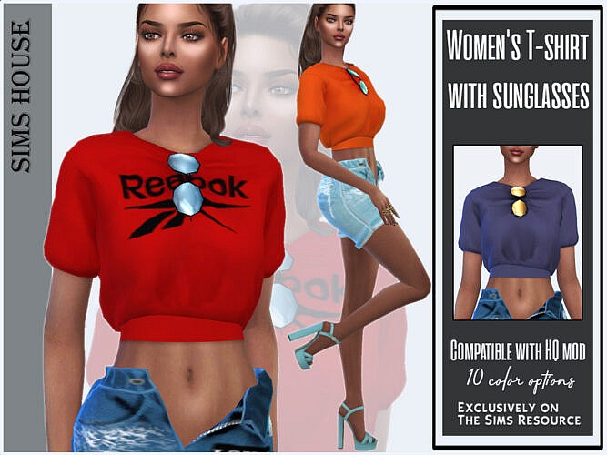 Women’s T-shirt With Sunglasses By Sims House