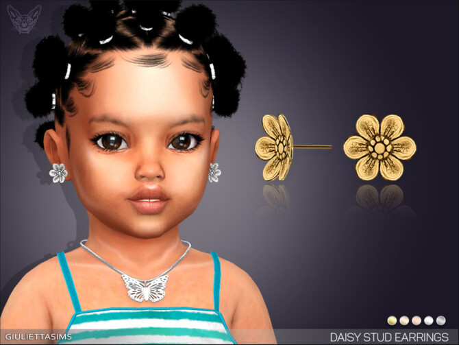 Sims 4 Daisy Stud Earrings For Toddlers by feyona at TSR