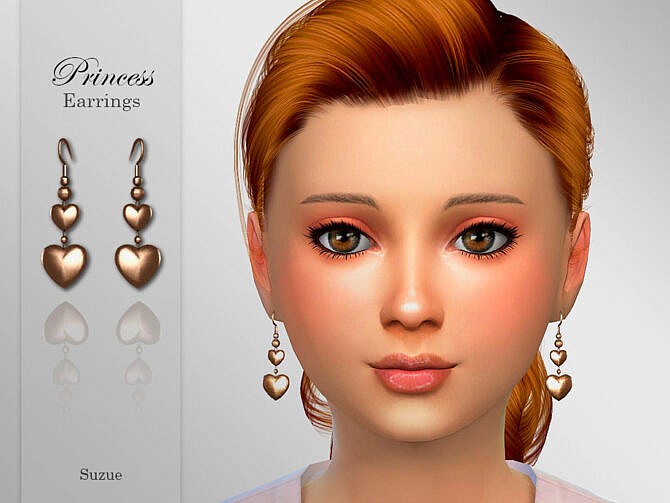 Sims 4 Princess Child Earrings by Suzue at TSR