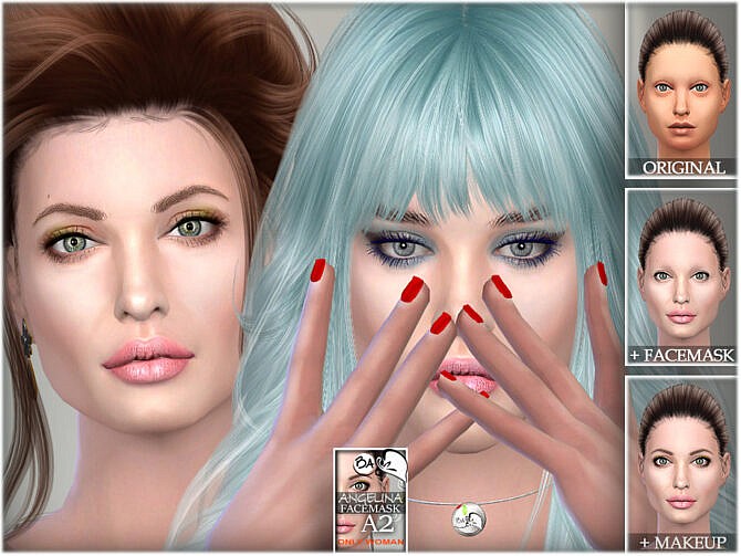 Sims 4 Angelina facemask by BAkalia at TSR