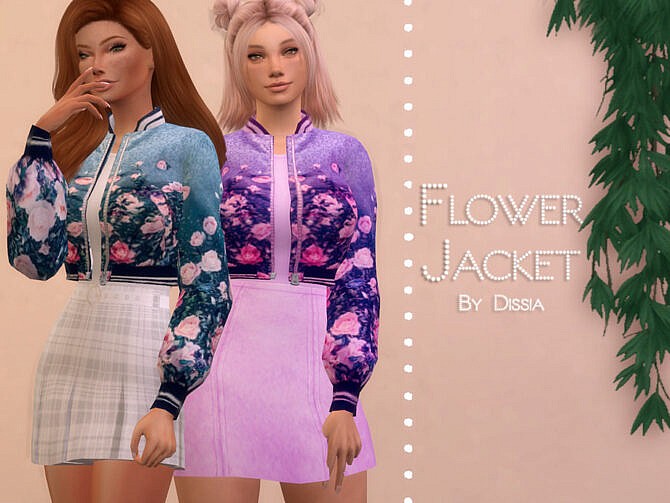 Sims 4 Flower Jacket by Dissia at TSR