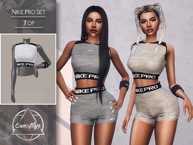 Sims 4 Sport Set (Top + Wristband) by CAMUFLAJE at TSR