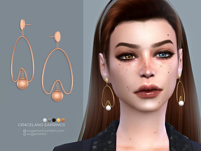 Sims 4 Graceland earrings by sugar owl at TSR