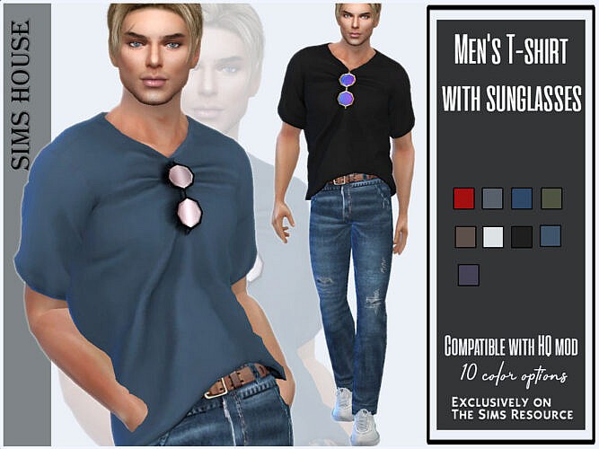 Men’s T-shirt With Sunglasses By Sims House