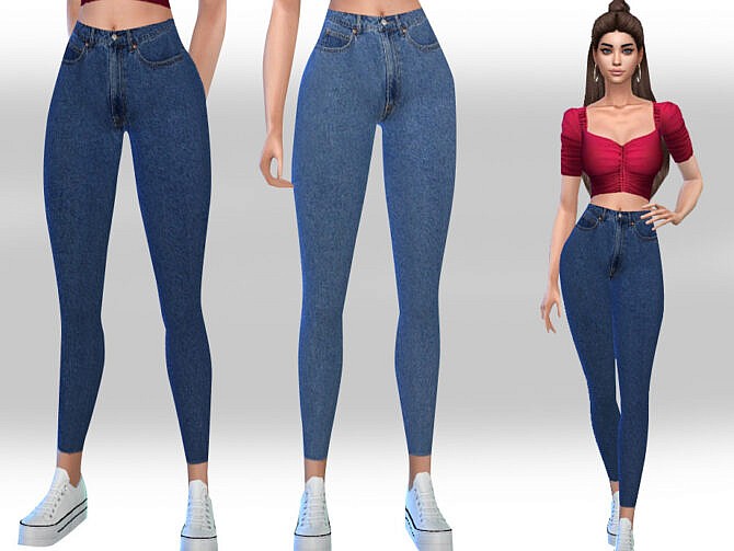 Sims 4 High Waist Casual Jeans by Saliwa at TSR
