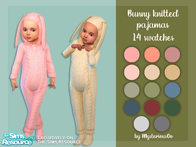 Sims 4 Bunny knitted pajamas by MysteriousOo at TSR