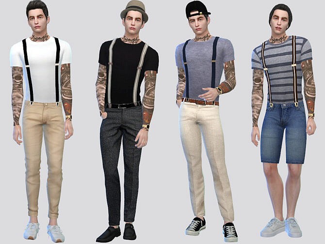 Sims 4 Presley Suspender Tee by McLayneSims at TSR