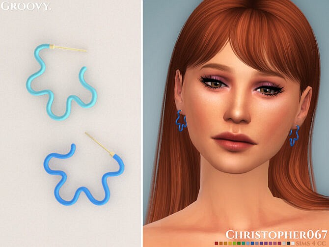 Sims 4 Groovy Earrings by Christopher067 at TSR